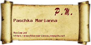 Paschka Marianna névjegykártya